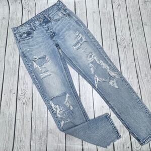 American Eagle Tom Girl Distressed Jeans Size 2 Regular